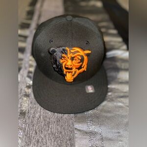 New Era Black Cap with Orange Chicago Bears Logo